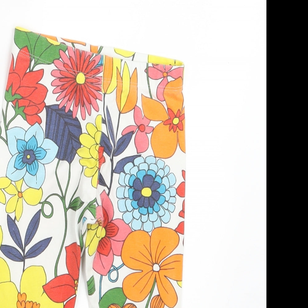 NEXT Girls Orange Floral  Carrot Trousers Size 2-3 Years
