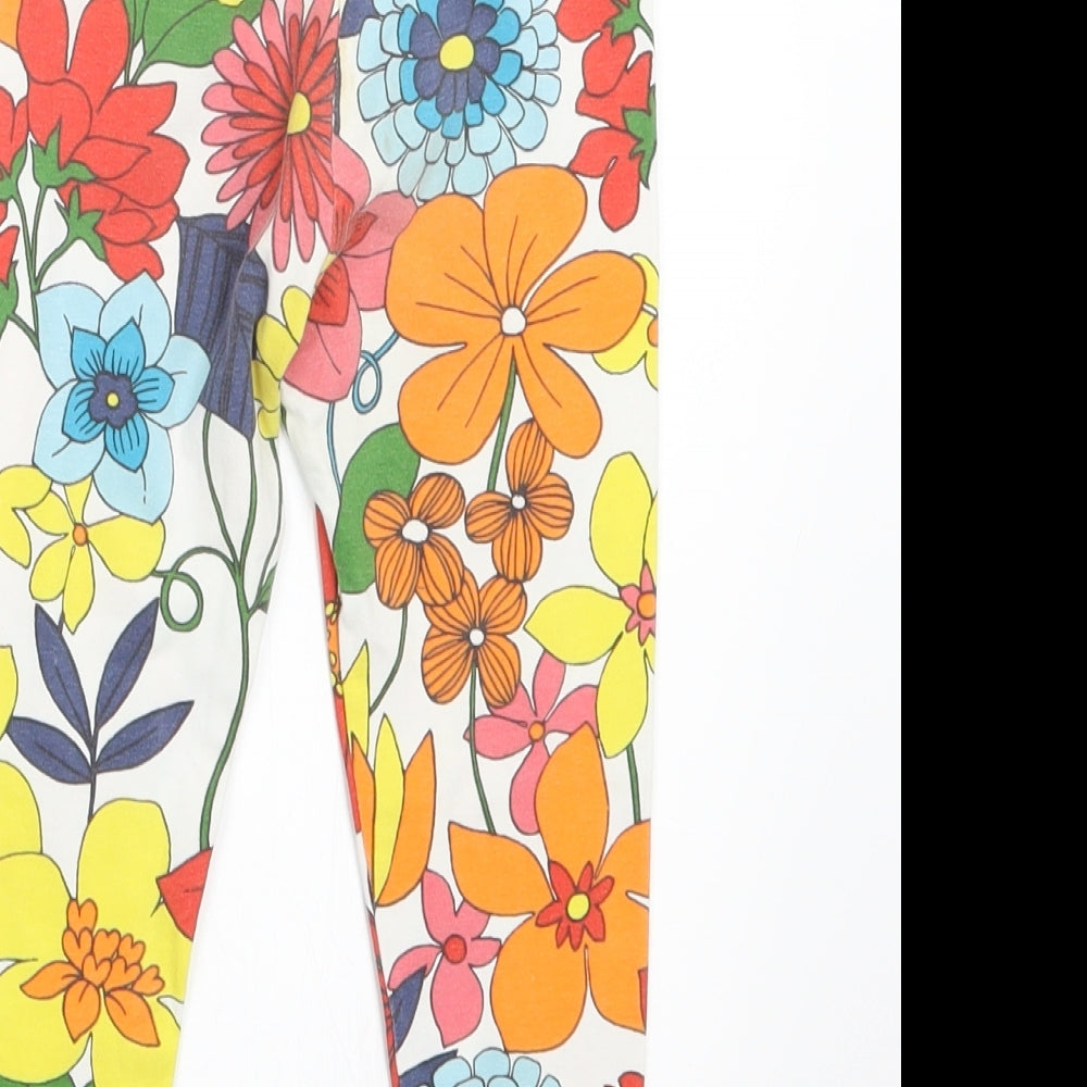 NEXT Girls Orange Floral  Carrot Trousers Size 2-3 Years
