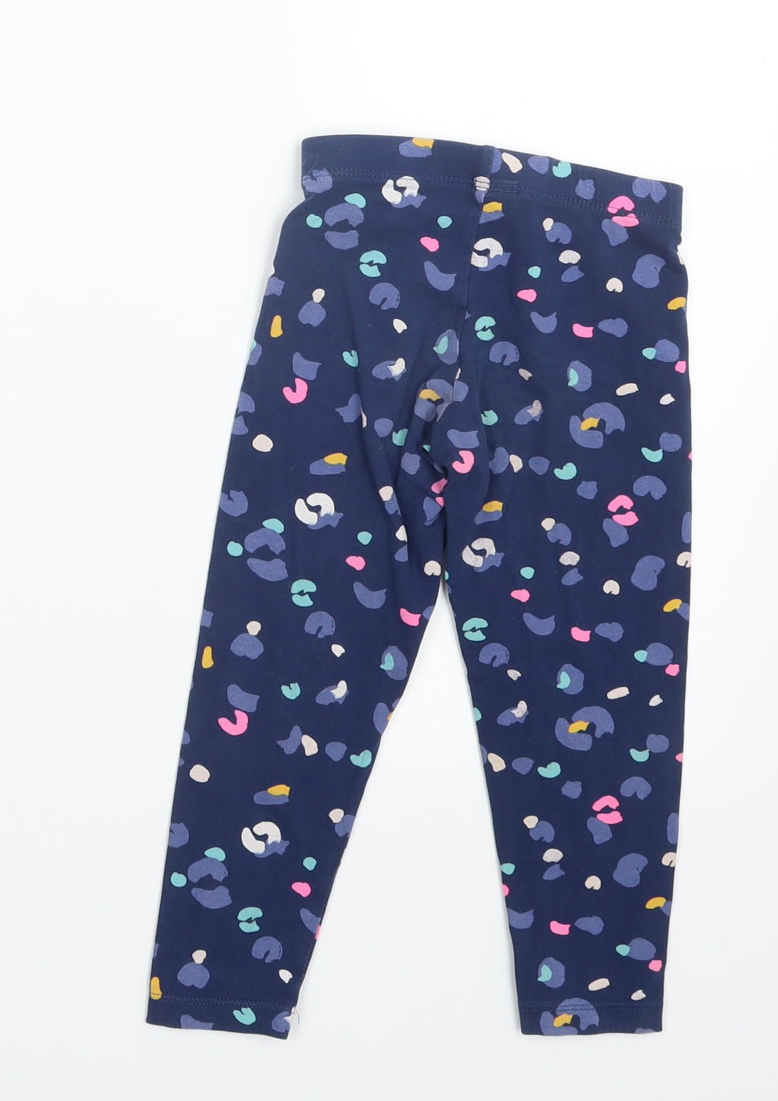 Marks and Spencer Girls Blue Geometric  Carrot Trousers Size 2-3 Years