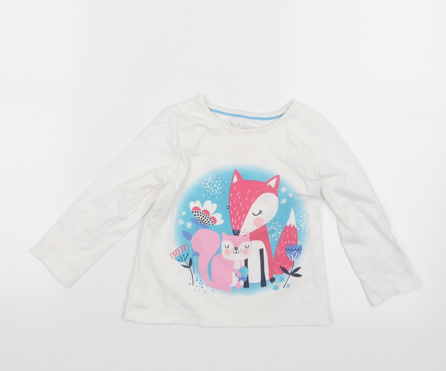 Nutmeg Girls White   Basic T-Shirt Size 2-3 Years