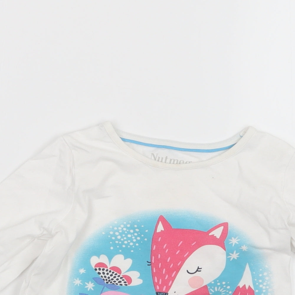 Nutmeg Girls White   Basic T-Shirt Size 2-3 Years