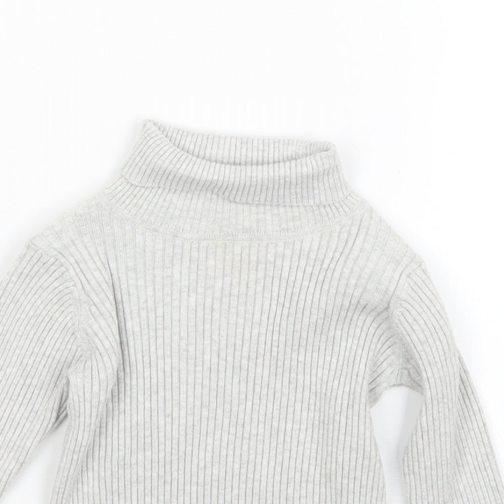 NEXT Girls Grey  Knit Pullover Jumper Size 2-3 Years