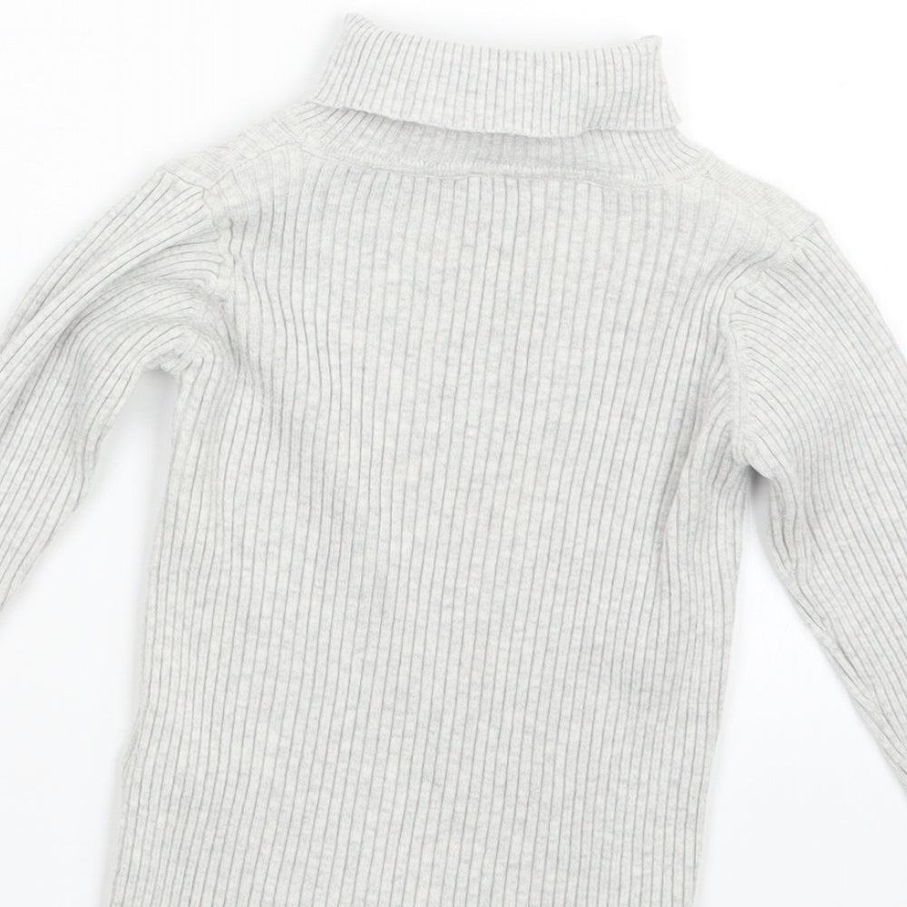 NEXT Girls Grey  Knit Pullover Jumper Size 2-3 Years