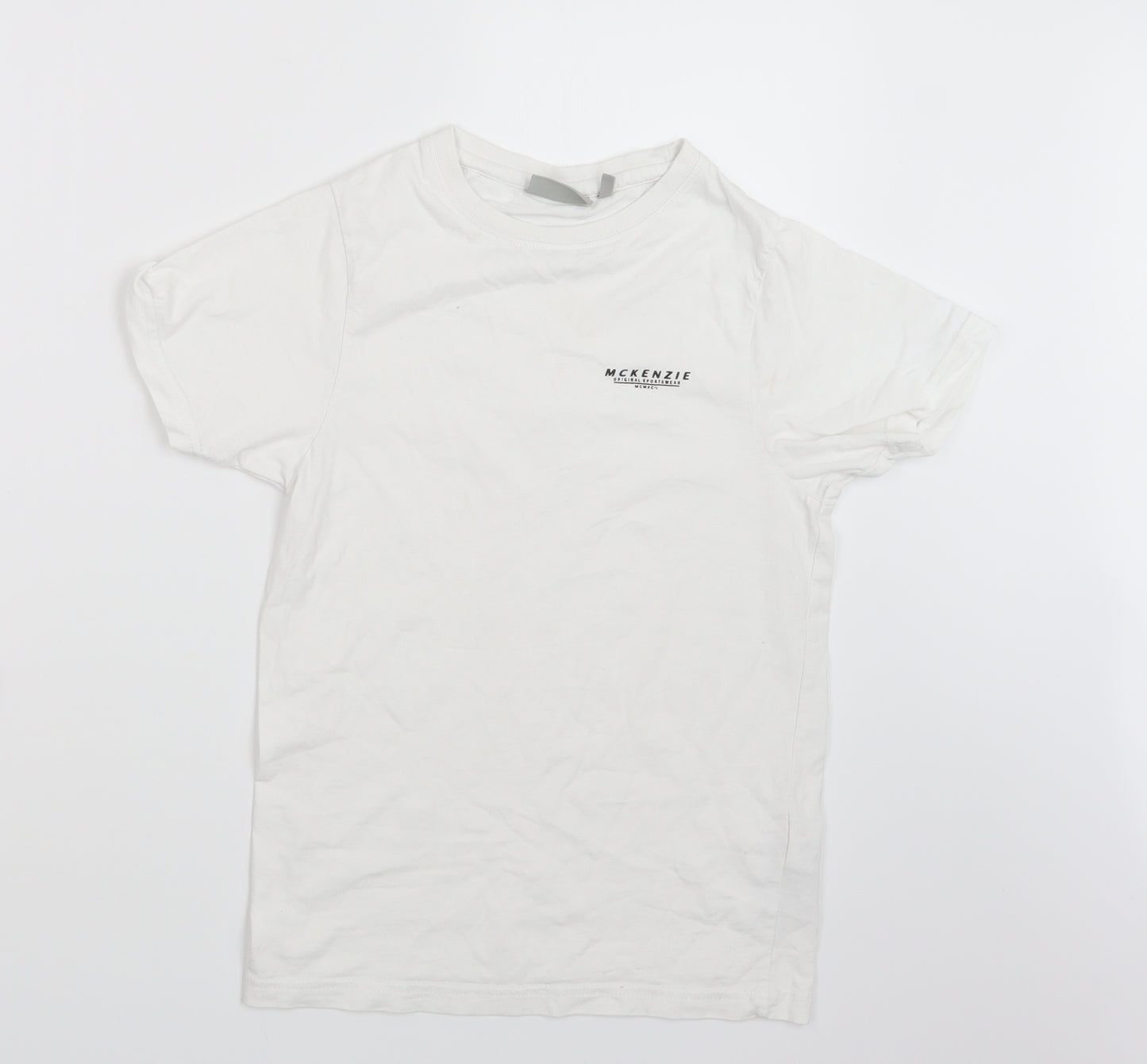 McKenzie Boys White   Basic T-Shirt Size 12-13 Years
