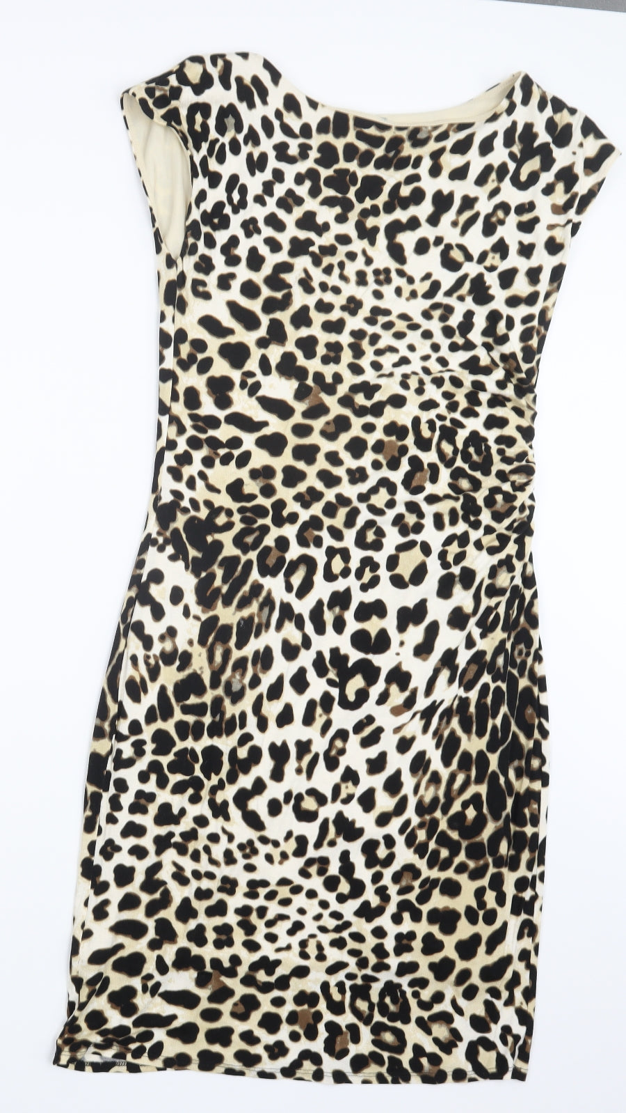 Wallis Womens Brown Animal Print  Pencil Dress  Size 12