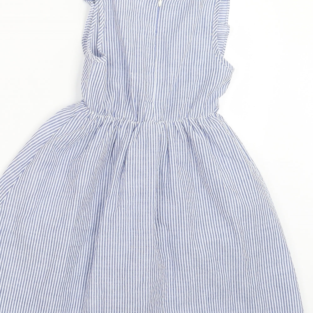 Pat Pat Girls Blue Striped  A-Line  Size 3-4 Years