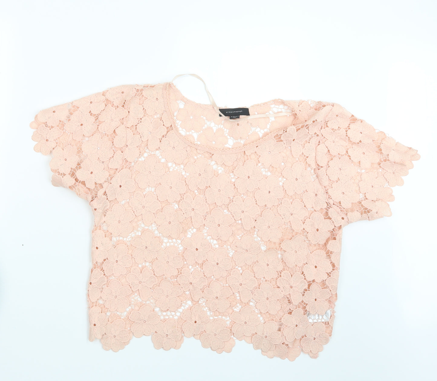 Atmosphere Womens Pink  Lace Basic Blouse Size 14