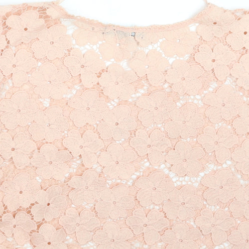 Atmosphere Womens Pink  Lace Basic Blouse Size 14