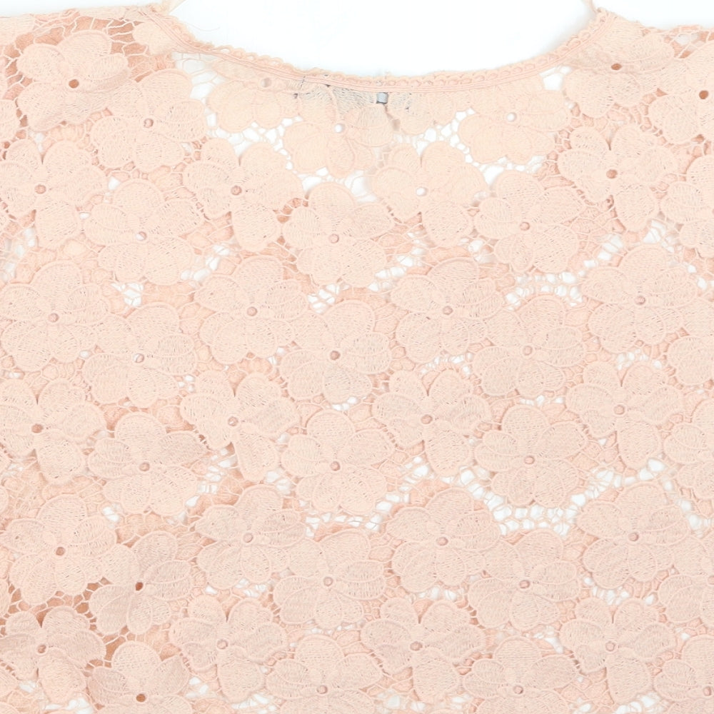 Atmosphere Womens Pink  Lace Basic Blouse Size 14
