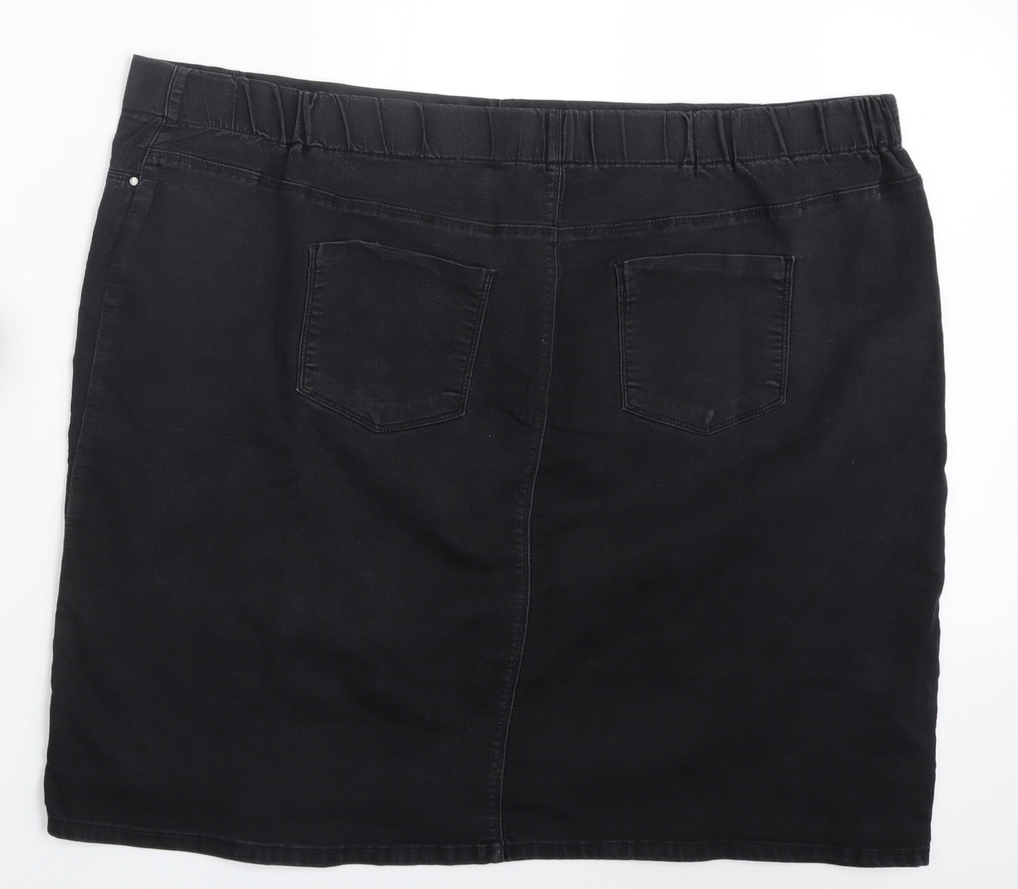 Yours Womens Black  Denim Straight & Pencil Skirt Size 30