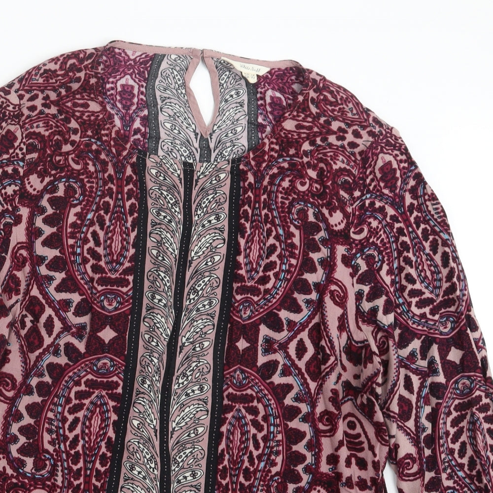 White Stuff Womens Purple Geometric  Basic Blouse Size 18