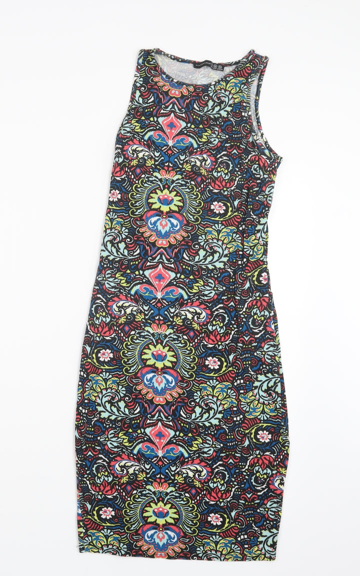 Atmosphere Womens Black Geometric  Pencil Dress  Size 8