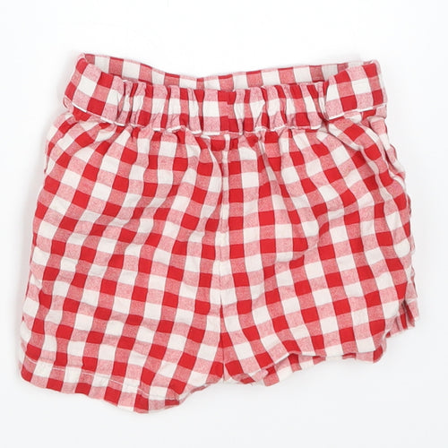 Nutmeg Girls Red Check  Paperbag Shorts Size 2-3 Years