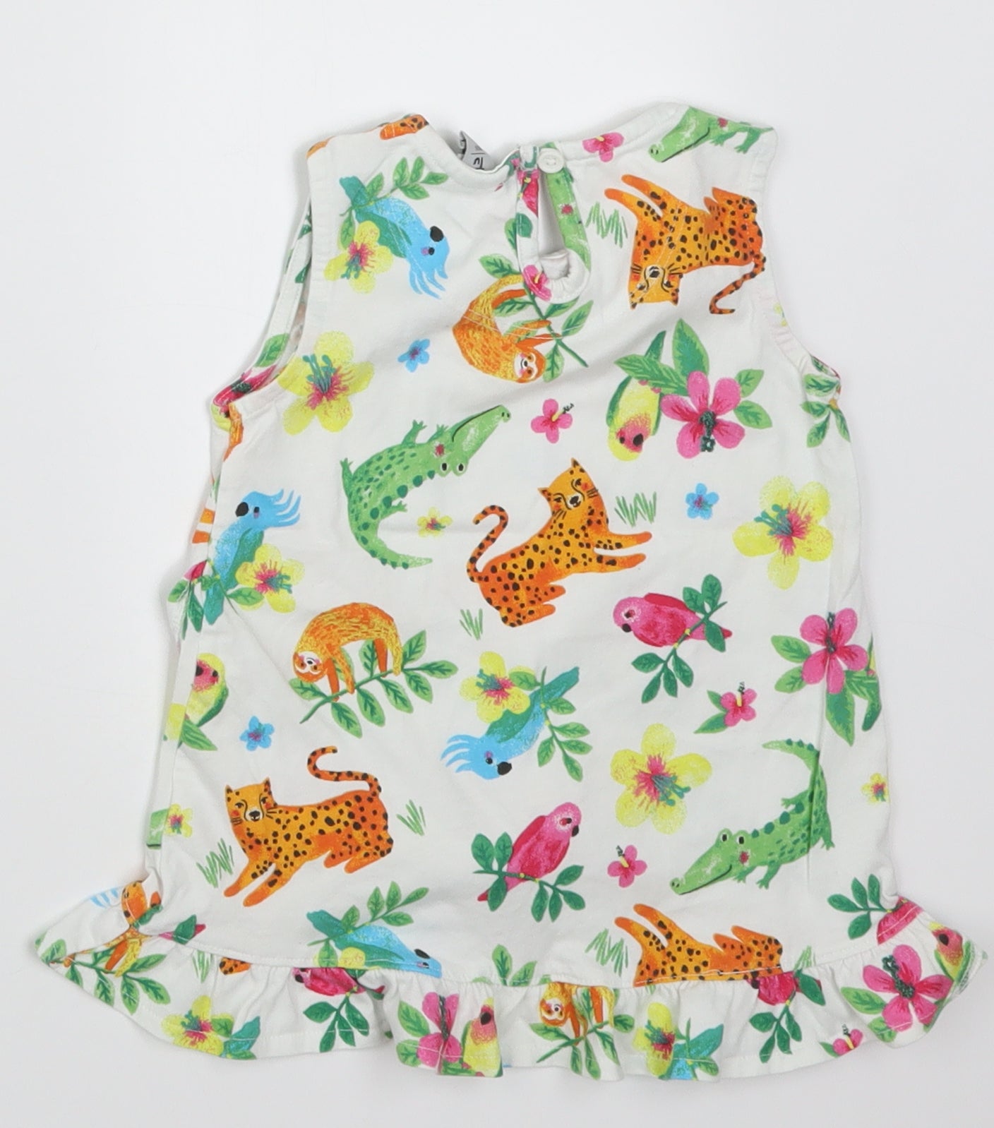 TU Girls White   Basic Tank Size 2-3 Years  - Animals