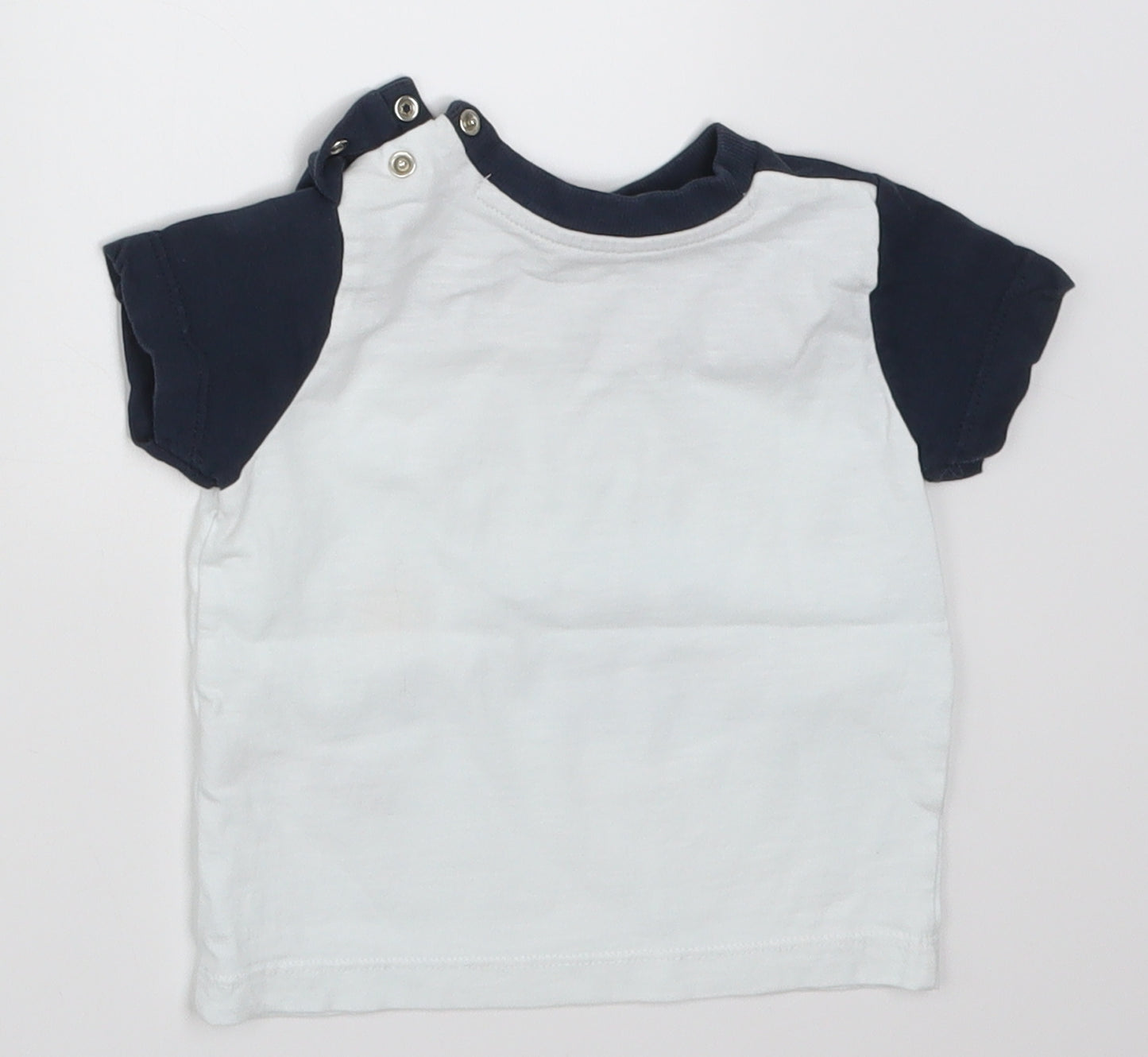Nutmeg Boys White   Basic T-Shirt Size 6-9 Months  - Nana's Little Ray of Sunshine