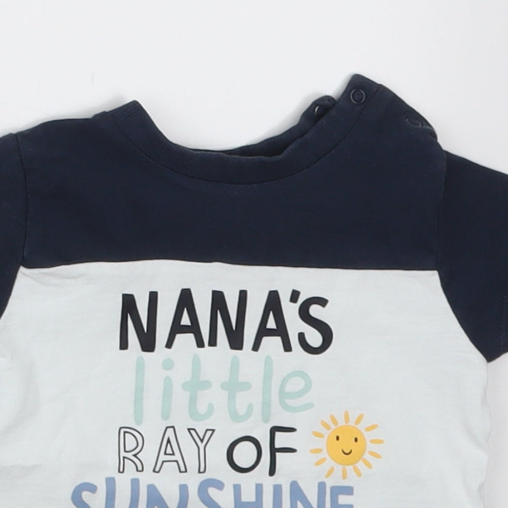 Nutmeg Boys White   Basic T-Shirt Size 6-9 Months  - Nana's Little Ray of Sunshine