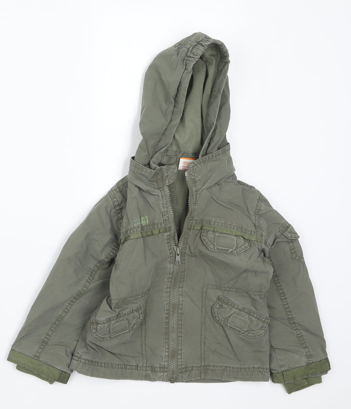 Mini Mode Boys Green Basic Coat Coat Size 18-24 Months