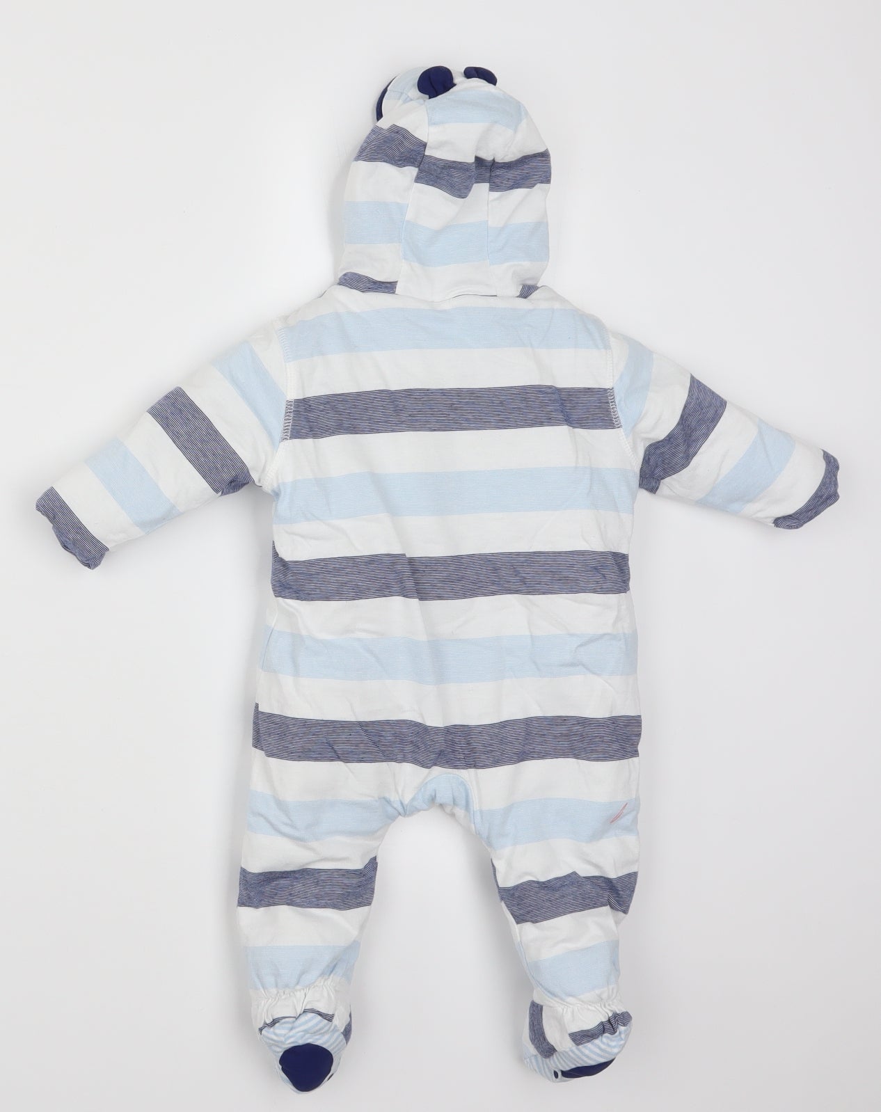 Mini Club Boys Blue Striped  Babydoll One Piece Size 3-6 Months