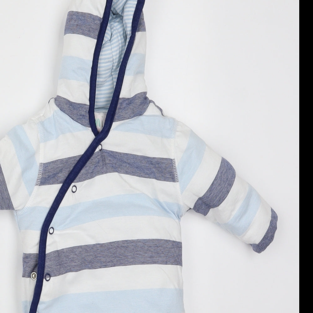 Mini Club Boys Blue Striped  Babydoll One Piece Size 3-6 Months