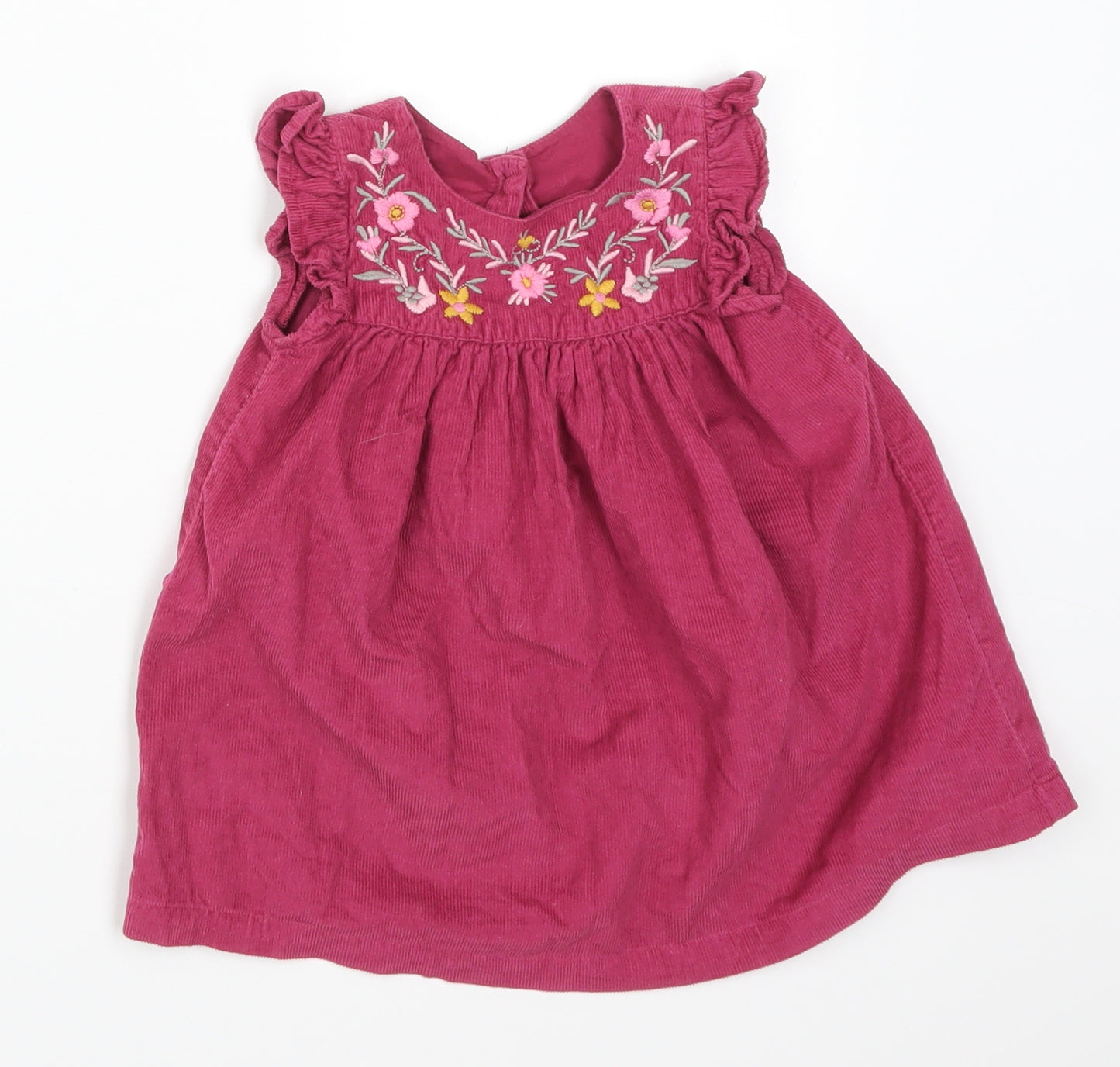 George Girls Pink Floral Corduroy Trapeze & Swing  Size 6-9 Months