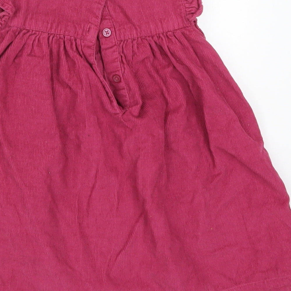 George Girls Pink Floral Corduroy Trapeze & Swing  Size 6-9 Months