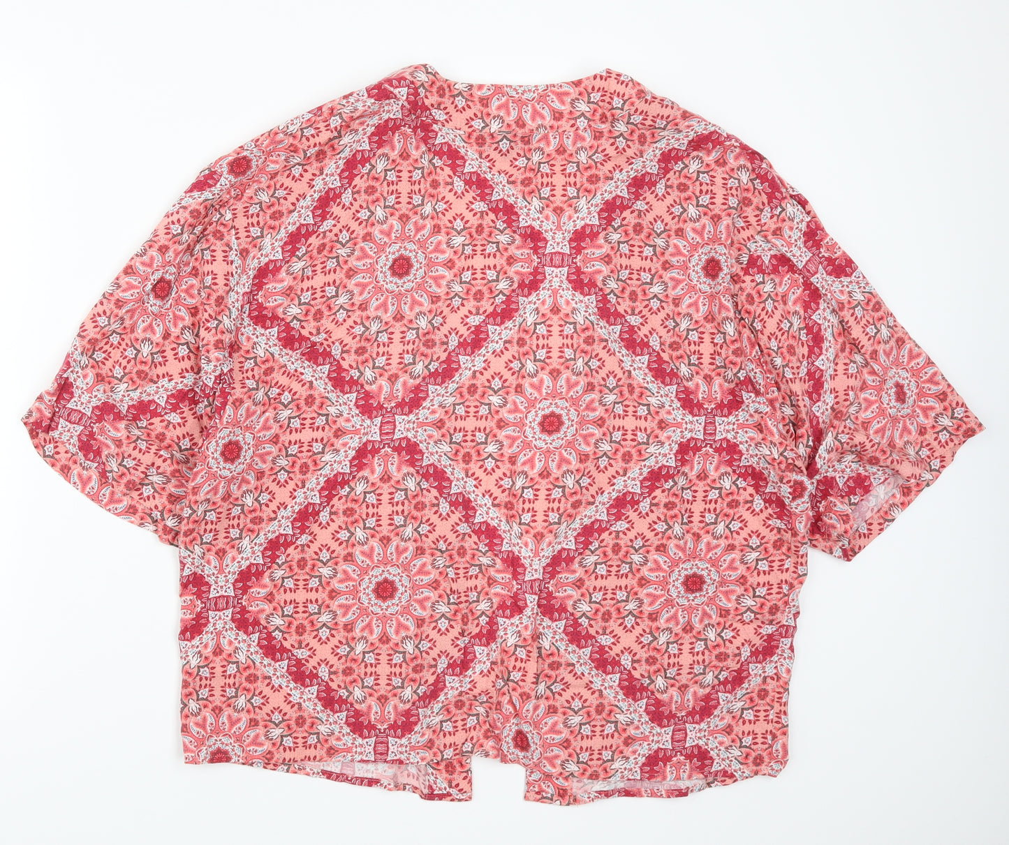Peacocks Womens Pink Geometric  Kimono Jacket Size M