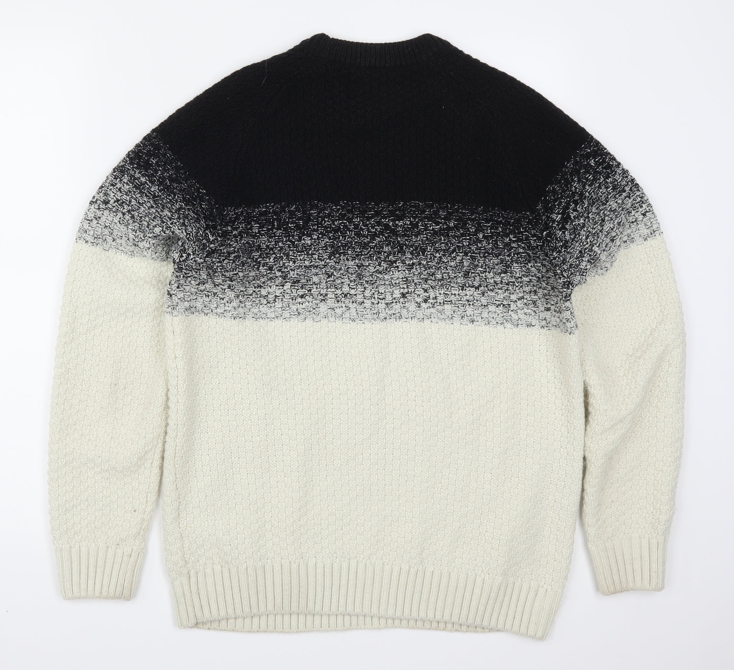 NEXT Mens Beige  Knit Pullover Jumper Size M  - Black Ombre