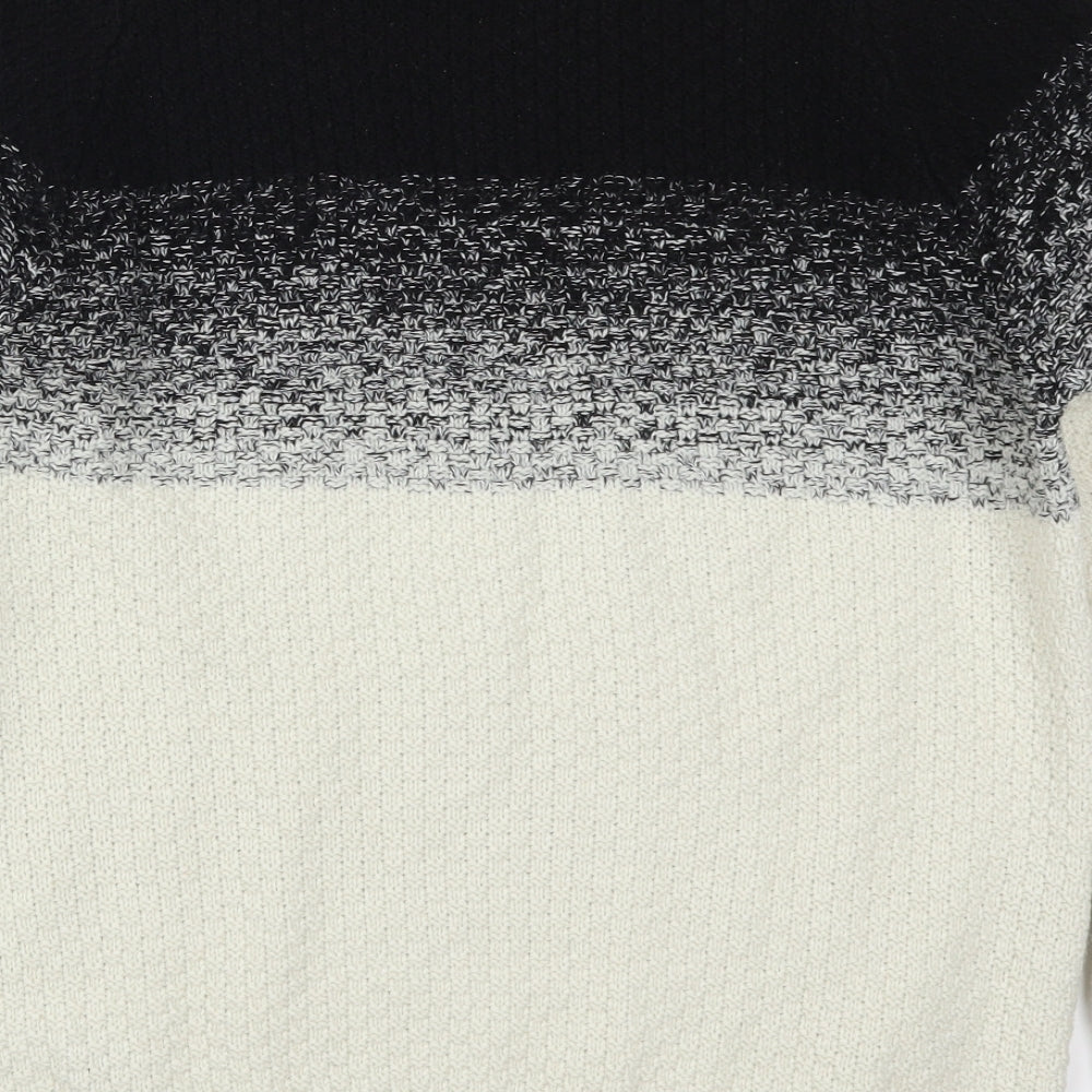 NEXT Mens Beige  Knit Pullover Jumper Size M  - Black Ombre