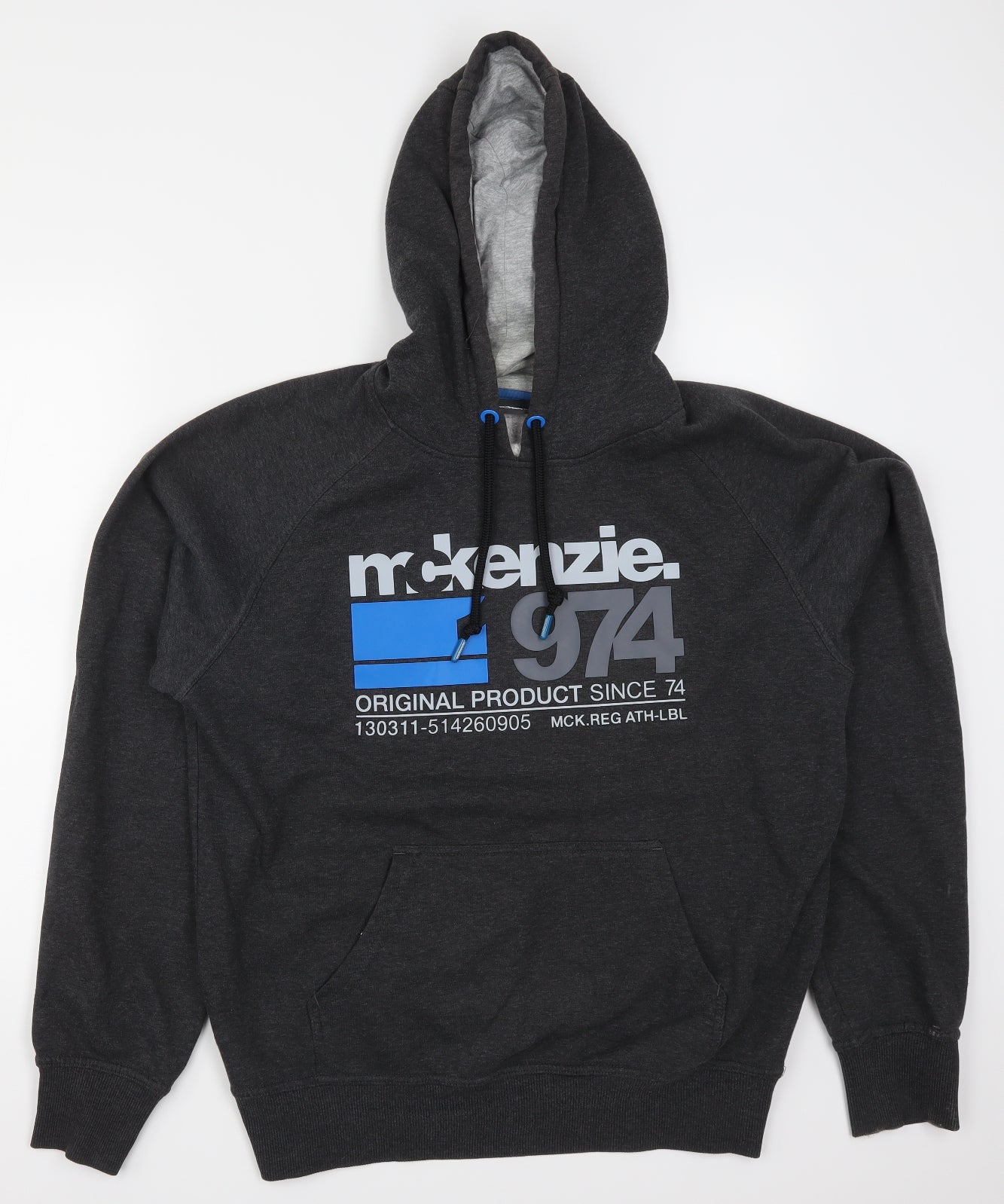 McKenzie Mens Grey   Pullover Hoodie Size M