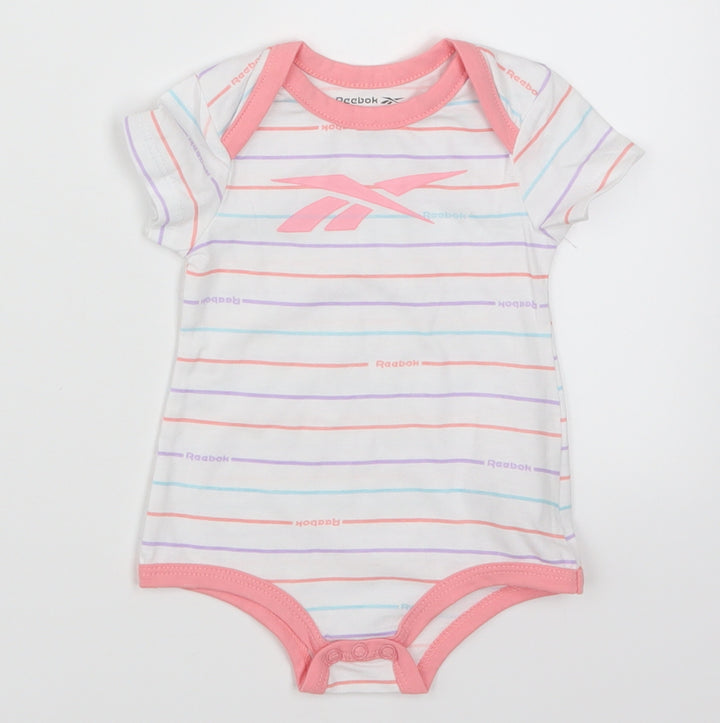 Reebok Girls Multicoloured Striped Babygrow One-Piece Size 0-3 Months