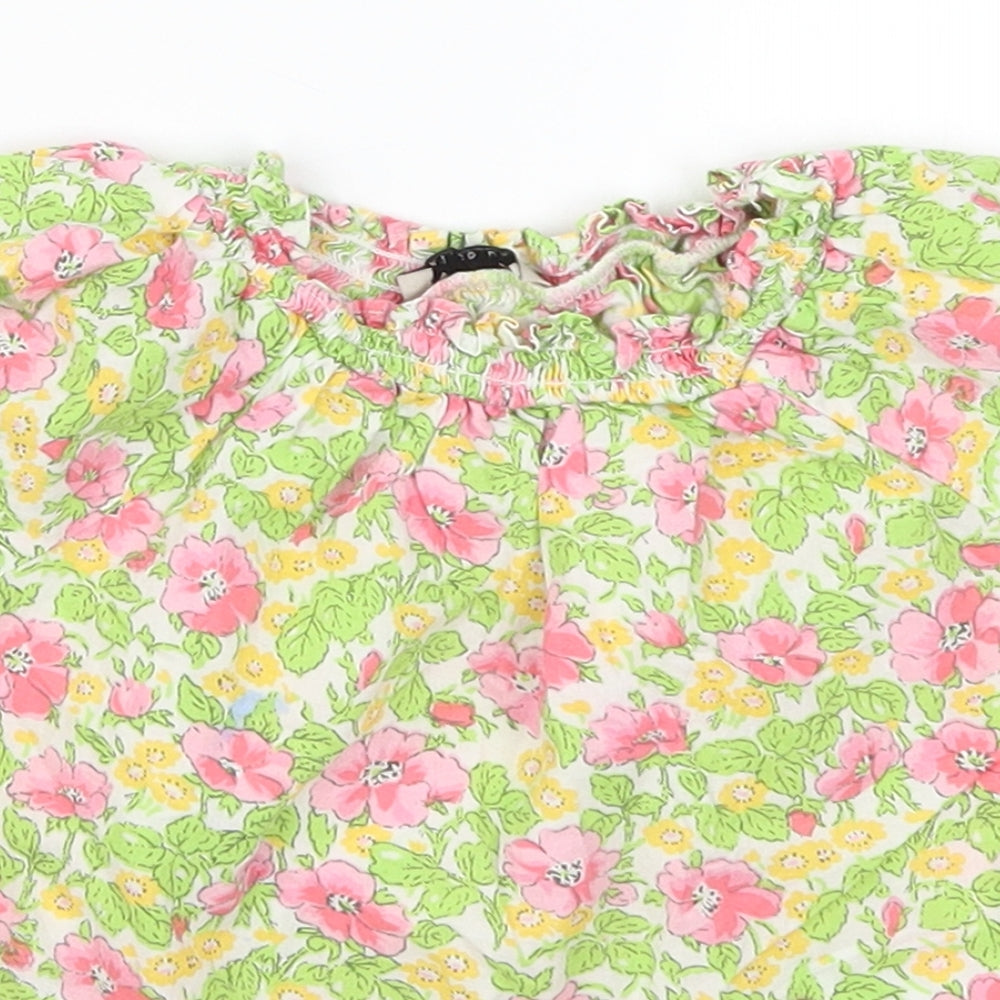 NEXT Girls Green Floral  Basic T-Shirt Size 2-3 Years  - Pink