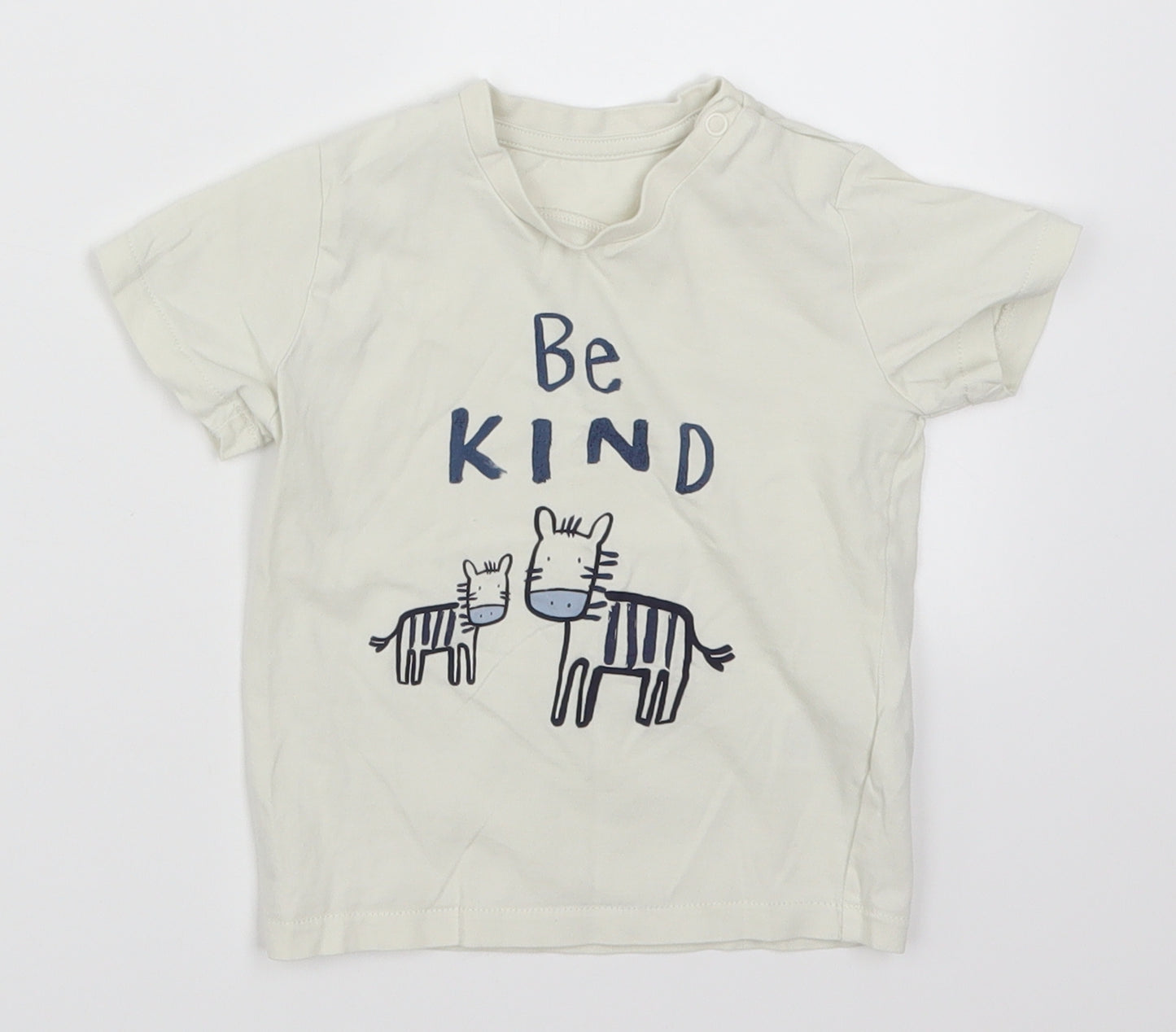 Marks and Spencer Boys White   Basic T-Shirt Size 18-24 Months  - Be Kind