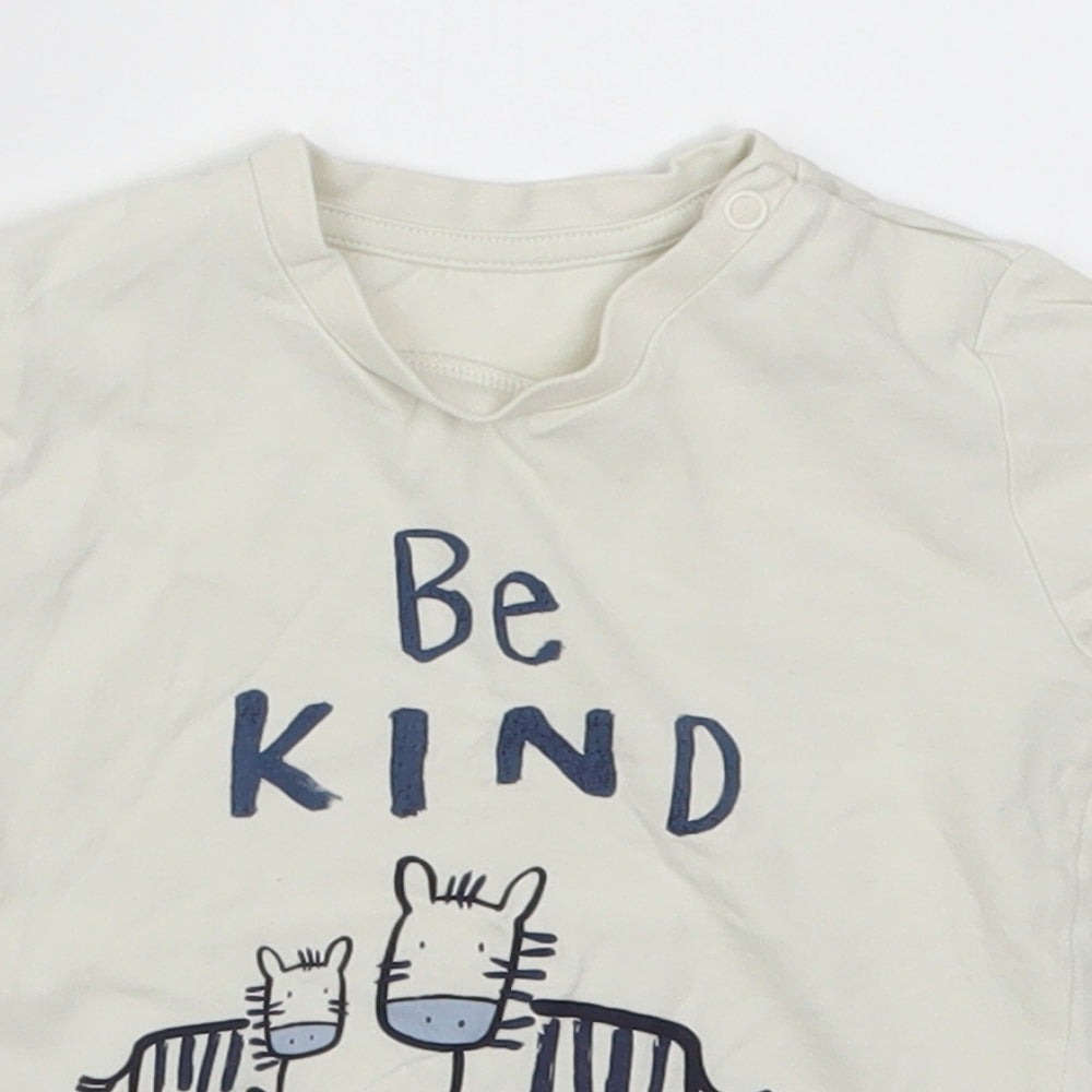 Marks and Spencer Boys White   Basic T-Shirt Size 18-24 Months  - Be Kind