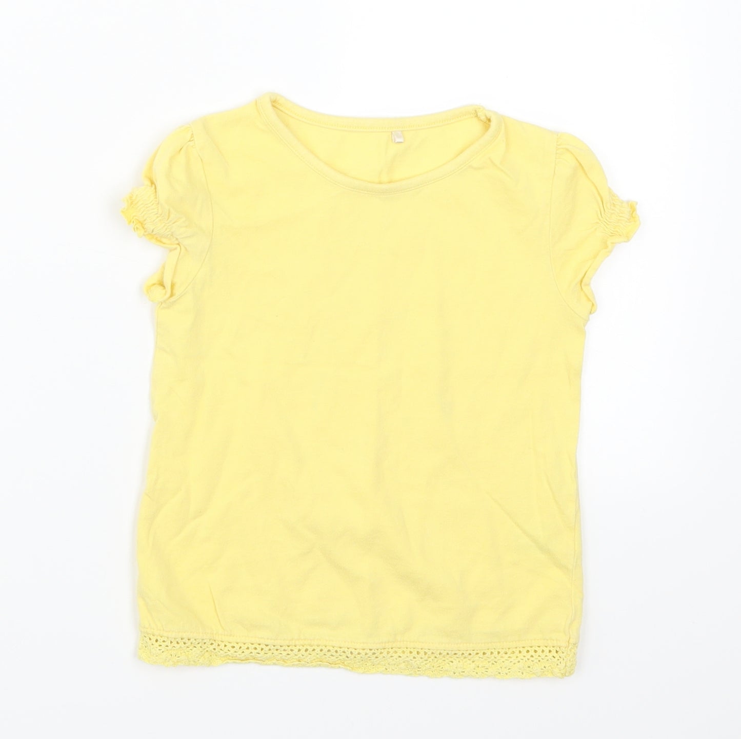George Girls Yellow   Basic T-Shirt Size 3-4 Years