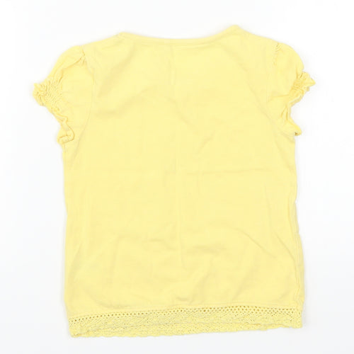 George Girls Yellow   Basic T-Shirt Size 3-4 Years