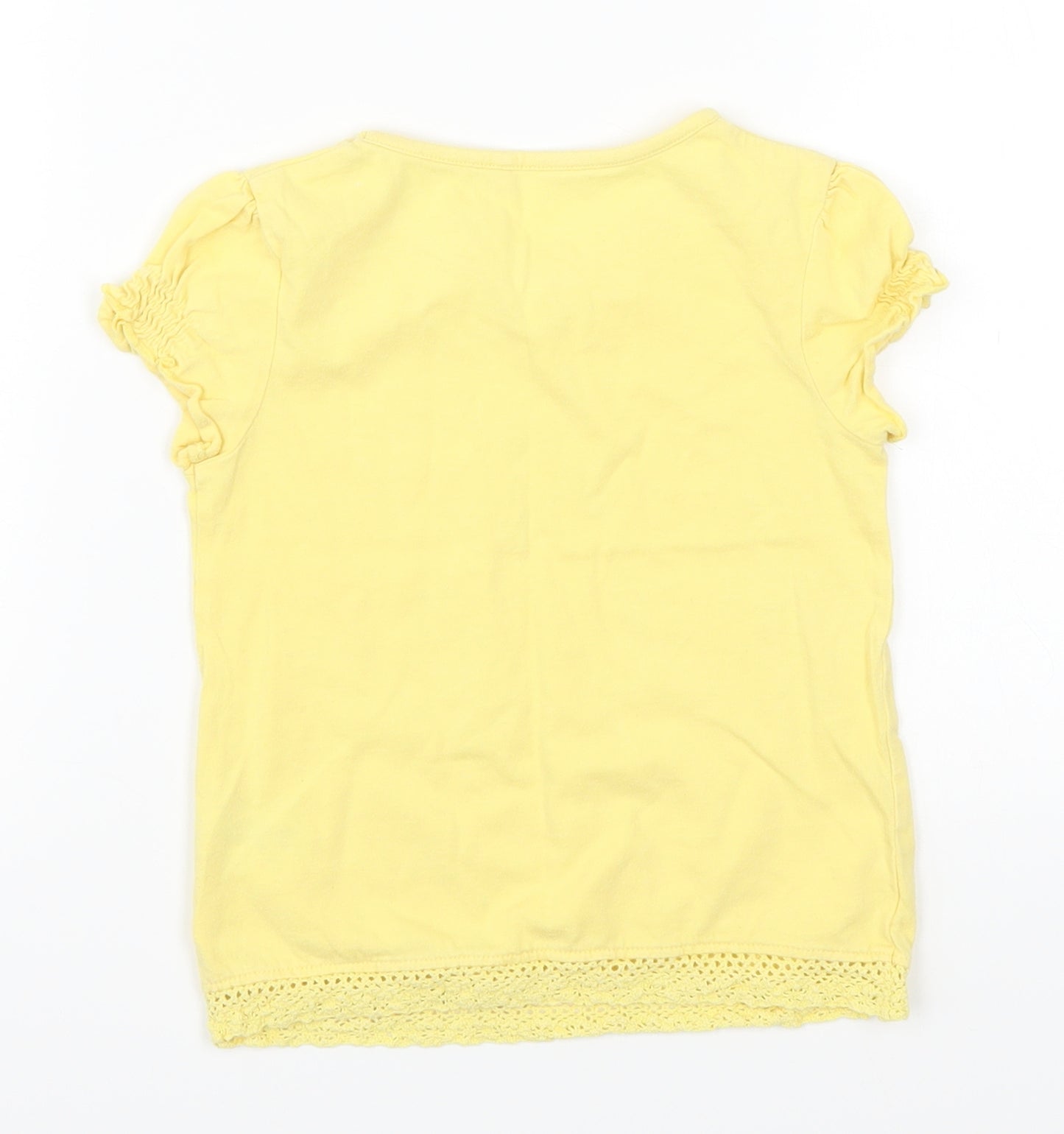 George Girls Yellow   Basic T-Shirt Size 3-4 Years