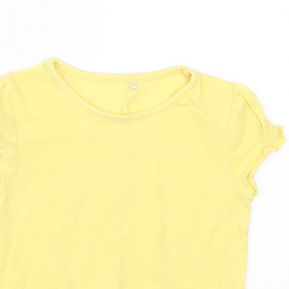 George Girls Yellow   Basic T-Shirt Size 3-4 Years