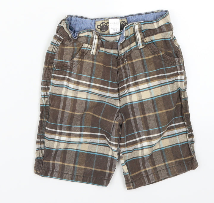 TU Boys Brown Check Capri Trousers Size 18-24 Months