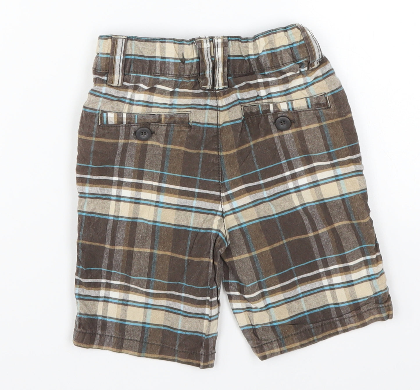 TU Boys Brown Check  Capri Trousers Size 18-24 Months