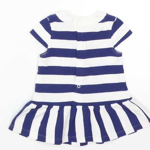 Mayoral Girls Blue Striped  Basic T-Shirt Size 3-6 Months