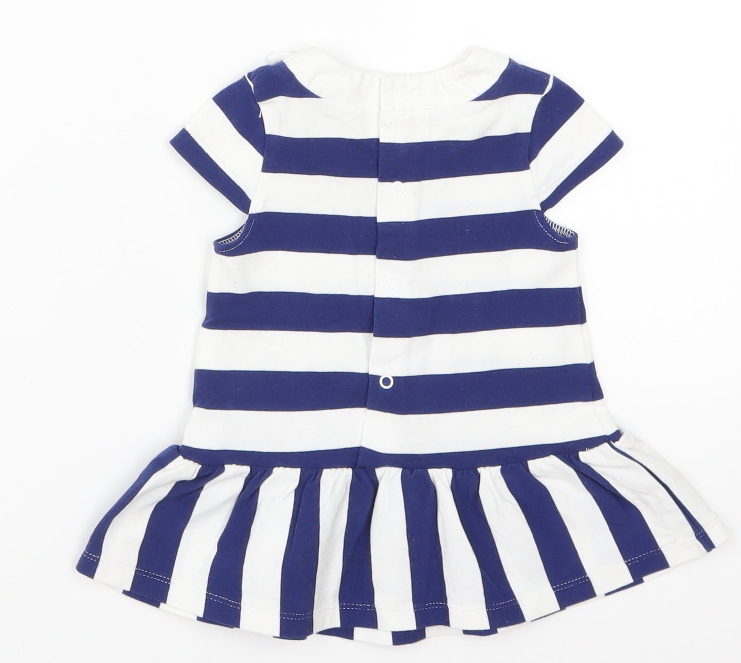 Mayoral Girls Blue Striped  Basic T-Shirt Size 3-6 Months