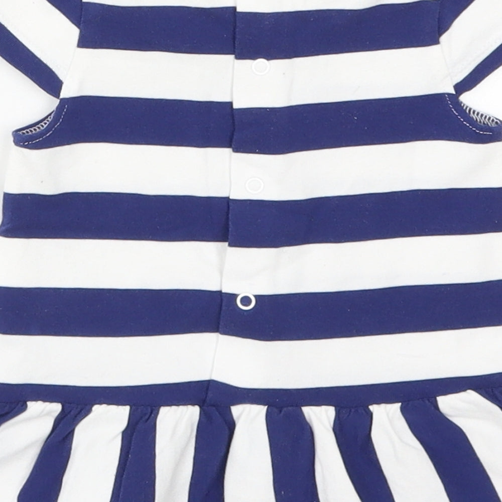 Mayoral Girls Blue Striped  Basic T-Shirt Size 3-6 Months