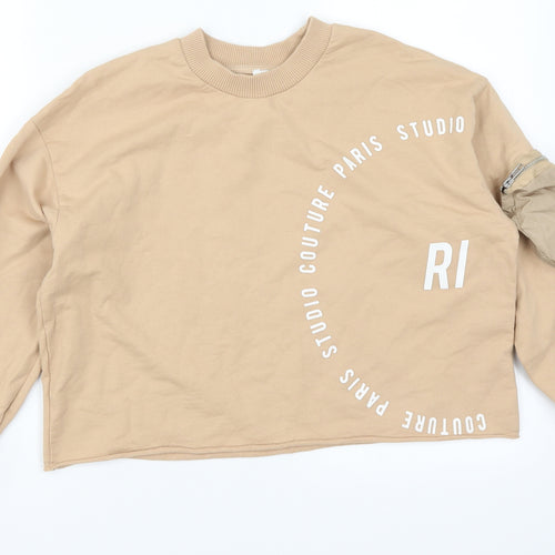 River Island Girls Beige   Pullover Sweatshirt Size 11-12 Years  - Studio Couture Paris