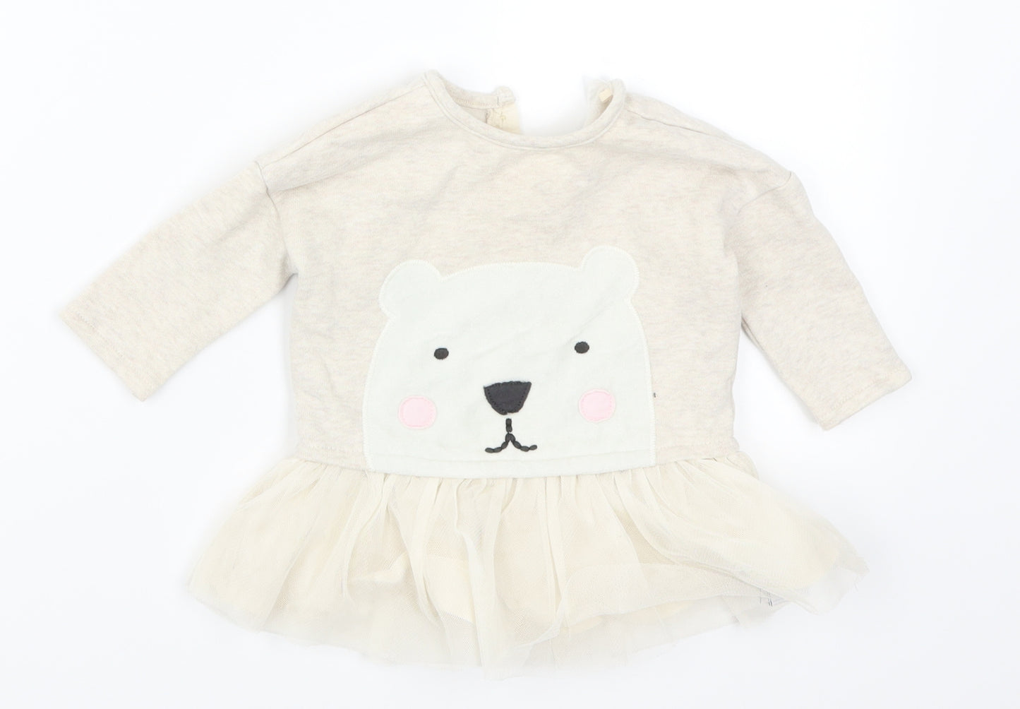 NEXT Girls Beige   Basic T-Shirt Size 3-6 Months  - Polar Bear