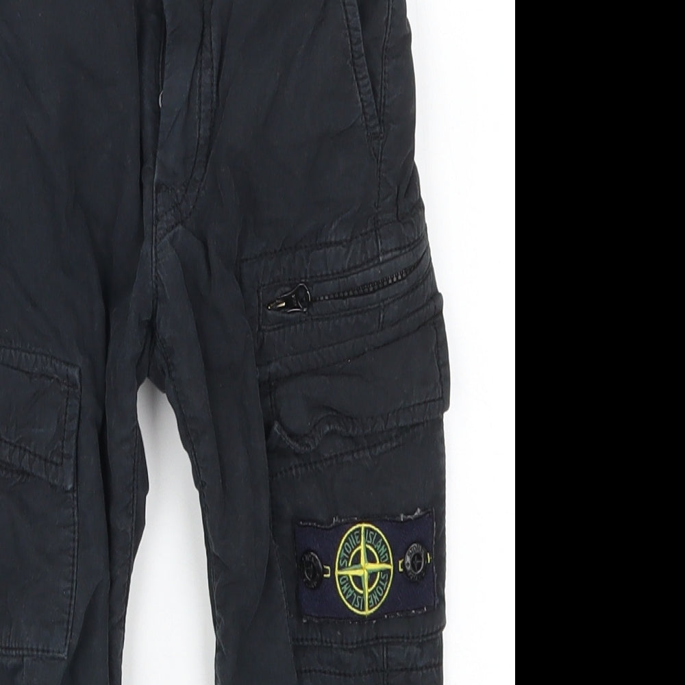 Stone Island Boys Black   Cargo Trousers Size 2 Years