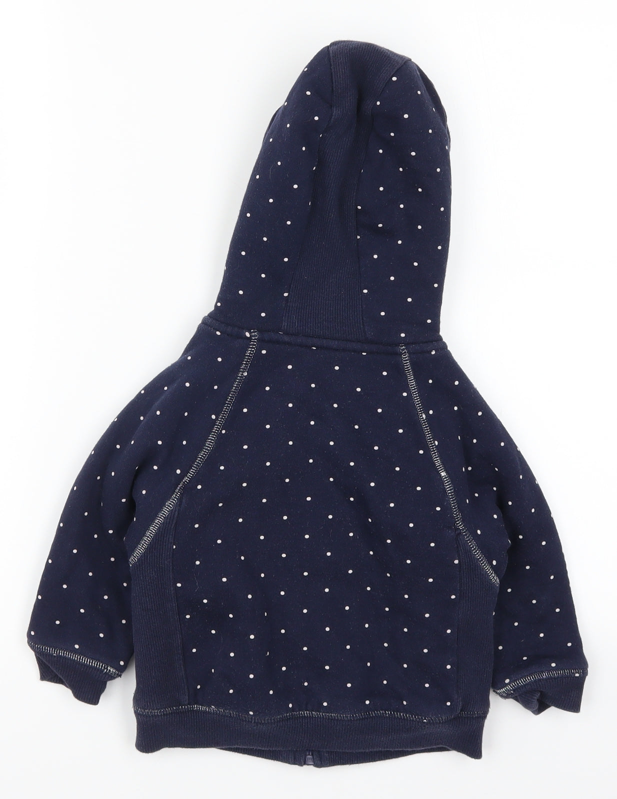 NEXT Girls Blue Polka Dot  Full Zip Hoodie Size 2-3 Years