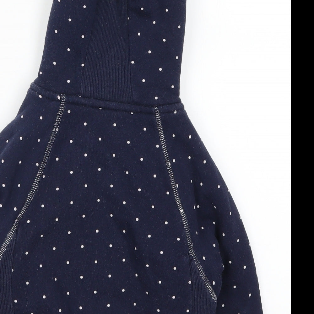 NEXT Girls Blue Polka Dot  Full Zip Hoodie Size 2-3 Years
