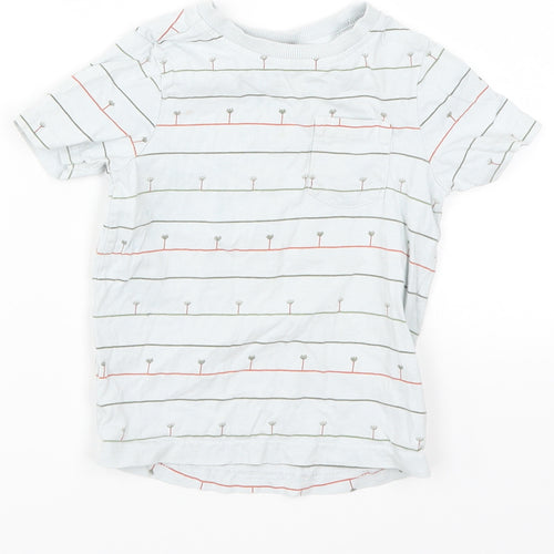 George Boys Blue Striped  Basic T-Shirt Size 12-18 Months  - Trees
