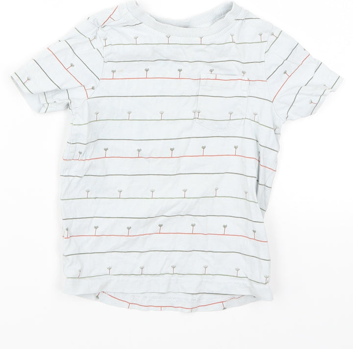 George Boys Blue Striped Basic T-Shirt Size 12-18 Months - Trees