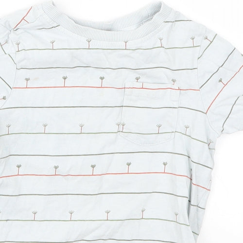 George Boys Blue Striped  Basic T-Shirt Size 12-18 Months  - Trees